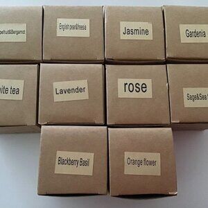 Natural Soy Wax & Pure Essential Oil Scented Candles - LOT OF 10 SCENTS - NEW